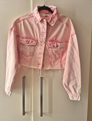 Topshop pink denim cropped - topshop,