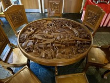 Large Hand Carved Solid Teak