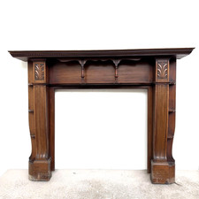 Large antique reclaimed Victorian mahogany fireplace surround circa 1890