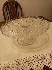 A Lovely Antique Glass Pedestal Cake Stand