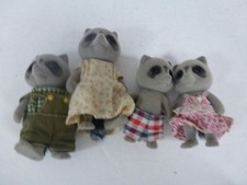 Sylvanian Families Racoon Family Job Lot x 4 With Clothing