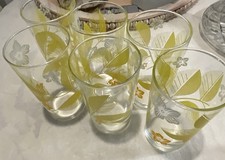 Bohemian Vintage 70s Water/ Lemonade Glasss Set of 6