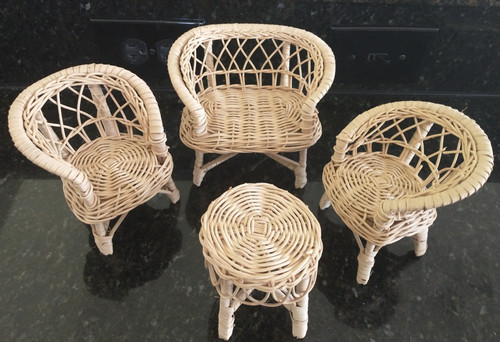 Vintage doll furniture wicker - vintage,