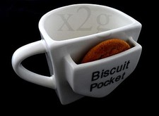 Novelty Mug with Biscuit Holder / Biscuit Pocket Cup - Xmas gift - FREE P+P