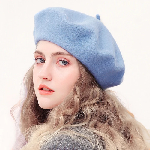 Wool beret hats women winter - wool,