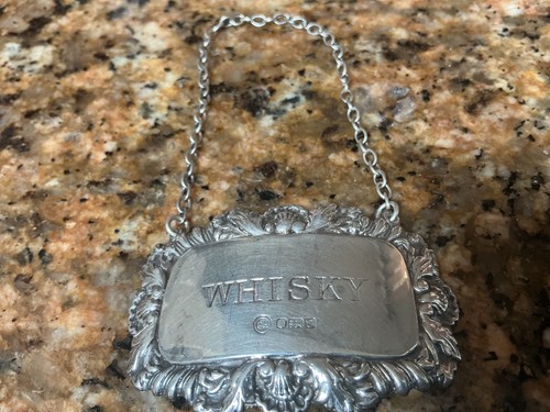 Whisky label solid - solid, silver