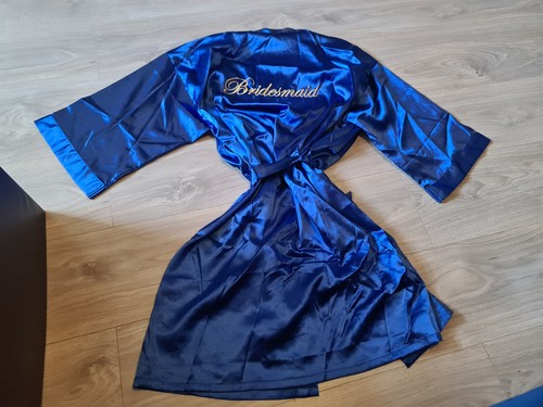 Blue satin styled bridesmaid