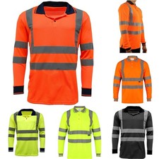 Hi Viz Long Sleeve Mens Polo