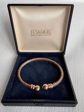 Rose gold Snake Slave Bangle on Sterling Silver 925 Cuff design