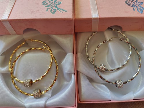 Hoop earrings large twist - hoop,