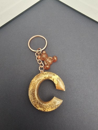 Gold resin initial - initial, letter