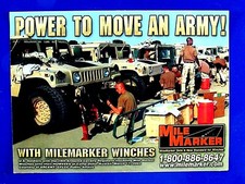 Mile Marker Winches Power To Move An Army 2003 Hummer .Original Print Ad 8 x 11"
