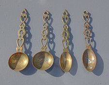 4 brass loving spoons ladles about 10 inches in length