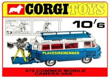CORGI TOYS COMMER MOBILE VAN A5 ADVERT SHOP FANTASY POSTER / DISPLAY STAND.