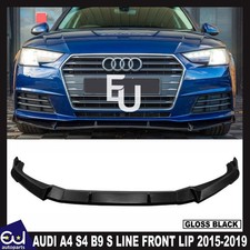 FOR AUDI A4 S4 B9 S LINE FRONT SPLITTER LIP SPOILER GLOSS BLACK 2015-2019