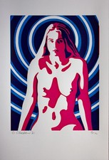 Girl Nude Screen print hand
