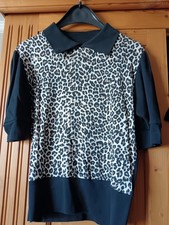 Freddies Of Pinewood Leopard Print Top Size Small Vintage Style