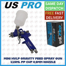 US PRO Mini HVLP Gravity Feed Spray Gun 115ML PP Cup 0.8MM Nozzle 8768