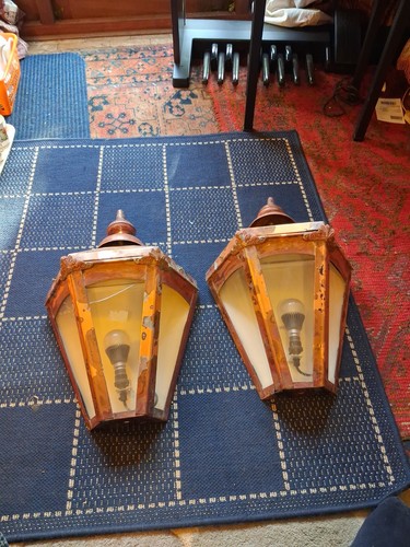 Pair copper victorian wall - pair,