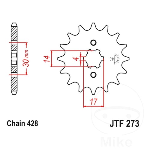 Front sprocket 428 p - t,