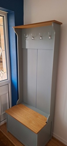 Grey hallway coat rack - rack, storage