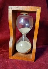 Vintage Wood And Glass Egg Timer