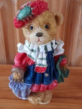 9"  Vintage   Resin Standing Christmas Bear (Littlewoods) Highland Bear Ornament