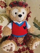 RARE Disney Parks Duffy Bear Scottish Tartan Kilt Costume Clothes Outfit 17in