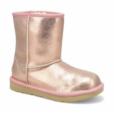UGG T Classic II Metallic Glitter Rose Gold Pink Boots Girls/Ladies Size 5 Eu38