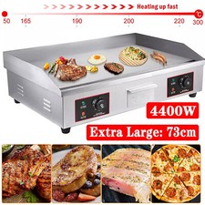 73cm Commercial Electric Griddle Countertop Large Hot Plate Bacon Grill Kitchen