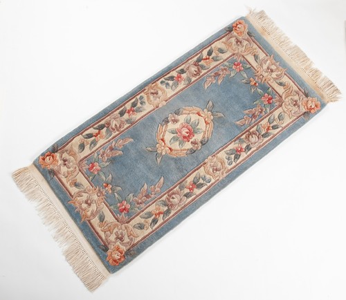 Chinese rug pale blue wool - pale,