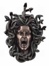 Medusa Head Wall Plaque Bronze