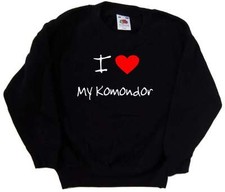 I Love Heart My Komondor Kids Sweatshirt