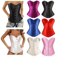 UK Corsets and Basques Bustier Satin Boned Corset Top Underbust Lingerie Shaper