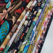 100% Cotton Canvas Material Floral Rainbow Owls Craft Quilting Fabric 58" Meter