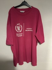 Pink Balenciaga World Food Program T Shirt Size Medium