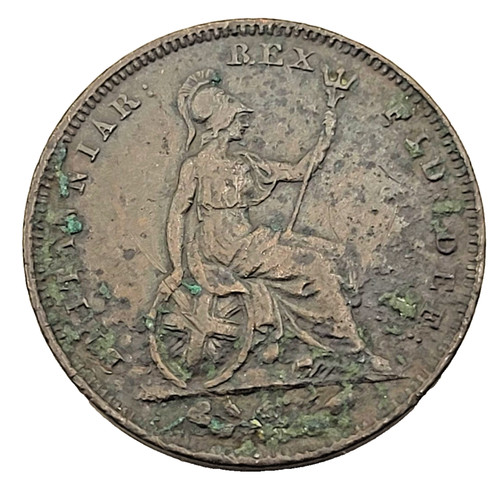King george copper farthing - king, iv