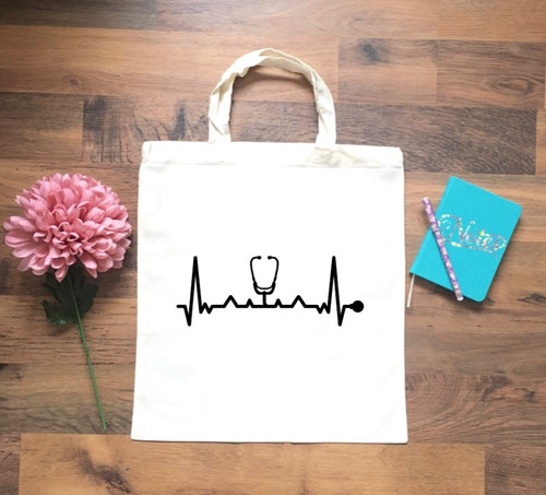 Heartbeat cotton tote - cotton, bag