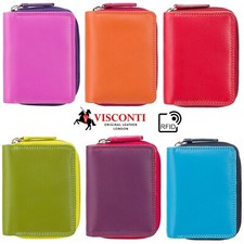 Ladies Purse Leather Soft RFID Tap&Go Zipped Coin Pocket Visconti New Boxed RB53