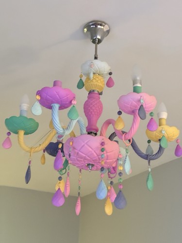 Colorful crystal chandelier - crystal,