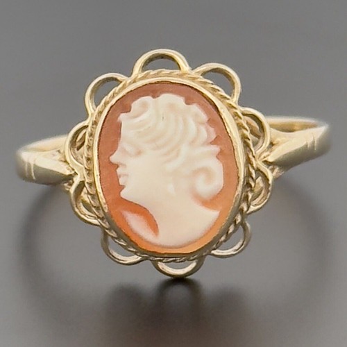 9ct yellow gold cameo - cameo, ring