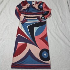 Emilio Pucci Women's Dress Size 10, Below the Knee, Light Geometric Print