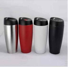 Travel pot Steel Coffee Mug Cup Silver Vacuum Insulated thermos drinks solid