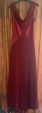 Debenhams Long Evening Dress Wine Red Cowl Neck Cross Straps At Back. Worn Once.