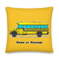 School Bus Pillow. American