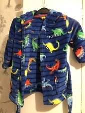 CHILDRENS BOYS DINOSAUR DRESSING GOWN PERSONALISED NAME FRANKIE AGE 1-2 Yrs