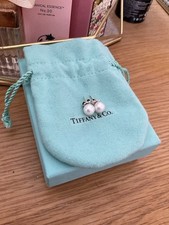 Genuine Tiffany & Co. Earrings Pearl Ziegfeld 8mm Silver with box pouch