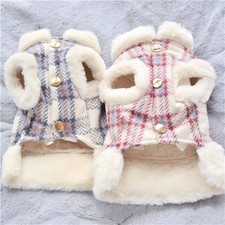 Warm Plaid Dog Vest Clothing