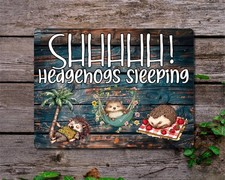 Hedgehog Metal Sign Gift -