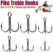 PIKE TREBLE HOOKS Fishing Size
